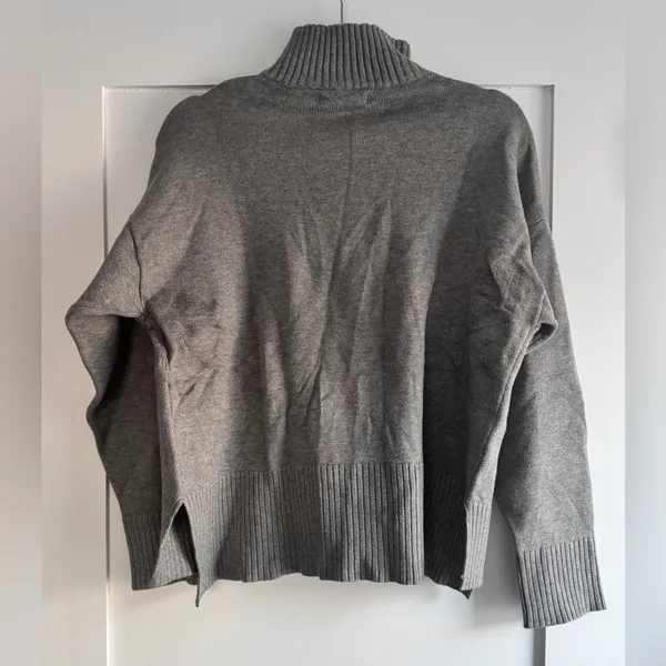 Primark Women's grey half zip mock neck sweater long sleeve pullover Size M 8-10 - Image 4