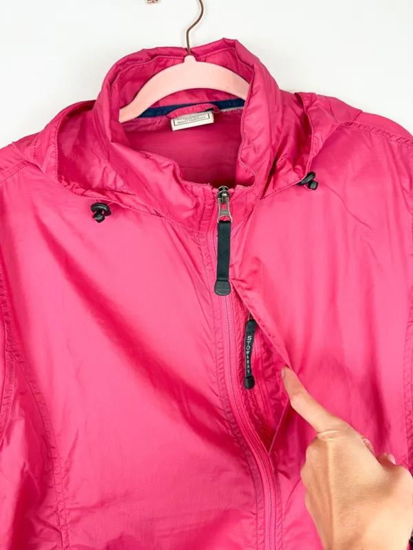 LL Bean Women’s Pink Lightweight Stowaway Hidden Hood Windbreaker Jacket L/XL - Image 12