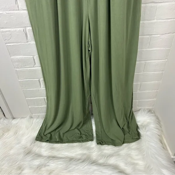 Old Navy Green Casual Stretch Wide Leg Jumpsuit Size XL - Image 6
