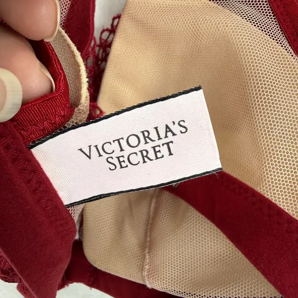 Victoria's Secret Body by‎ Victoria Red Floral Lace Racerback Bralette XS - Image 3