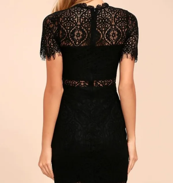 Lulus Black Lace Dress - Image 3