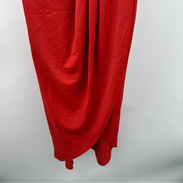 Lulus Reinette‎ Rust Red Sleeveless Pleated Overlapped Midi Dress Size S - Image 6
