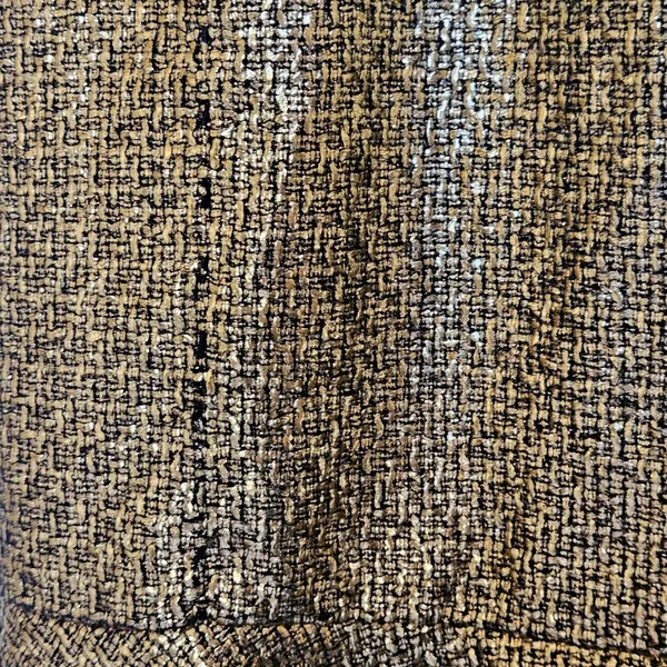 Mestiza New York Jody Metallic Gold Tweed‎ Square Neck Flutter Hem Midi Dress 2 - Image 7