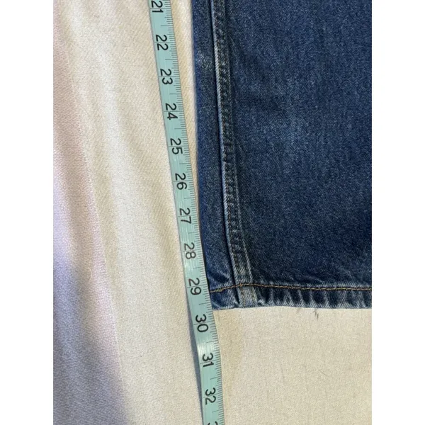 Levis 505 Zip Logo Straight Leg Size 36x32 Mid Rise Cotton Med Wash Cotton - Image 7