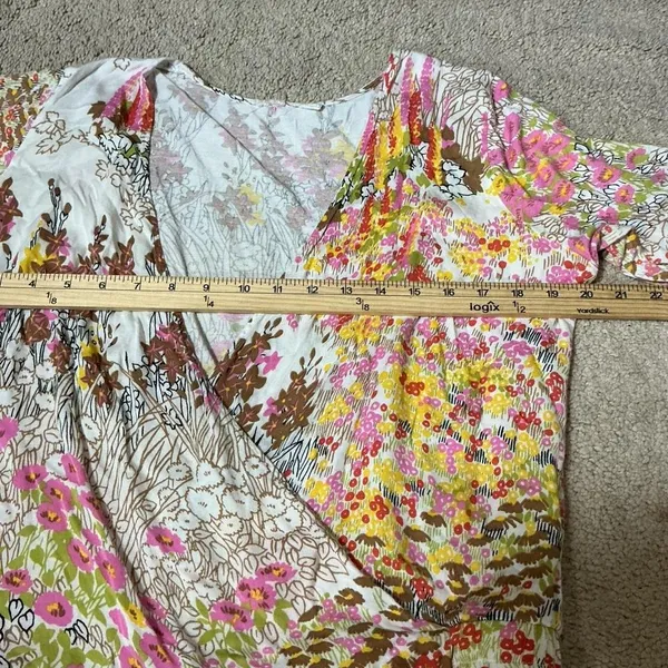 Anthropologie R71990T Floral Print Wrap‎ Blouse Long Sleeve Rayon Cottagecore - Image 3