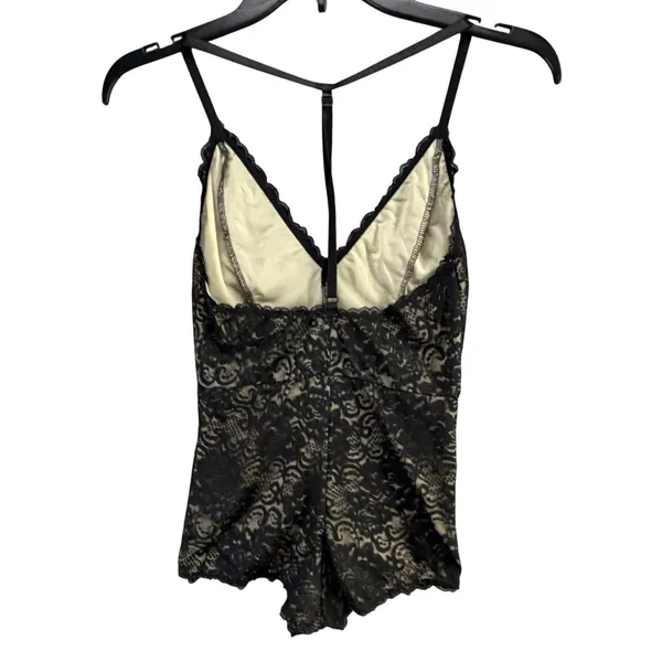 Lulus Dance For You Lace Bodysuit Women S Black Beige Plunging Coquette Romantic - Image 6