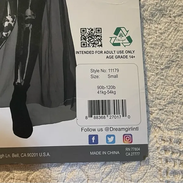 NEW Dreamgirl Bare Bones Babe Sexy Skeleton Costume Size Small - Image 8