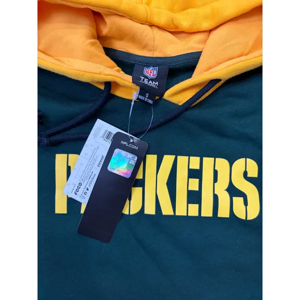 NFL Green Bay Packers Green Yellow Hoodie FOCO Women’s Small - Image 4