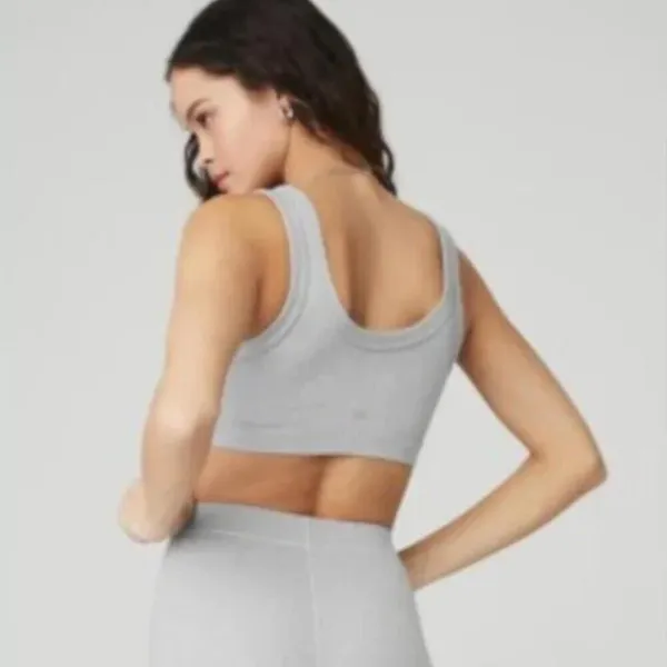 Alo Yoga Wellness Bra in Heather Gray Size XS $89 - Image 2