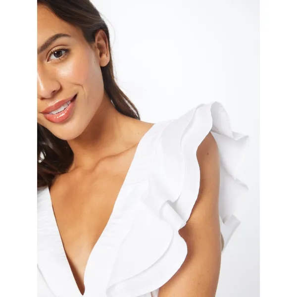 Abercrombie & Fitch Drama Poplin Ruffle Cropped Tank Top White Size XL - Image 6