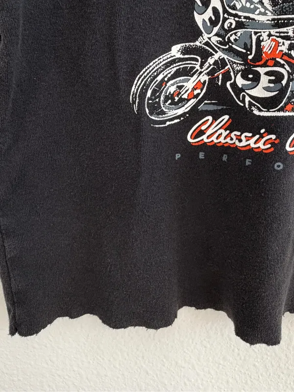 Brandy Melville J.Galt Super Moto Graphic Baby Tee Black Cropped Top One Size - Image 5