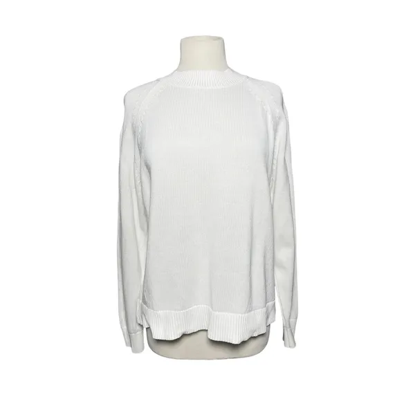 QUINCE Women’s White Organic Cotton Roll Neck Pull Over Sweater - Image 4
