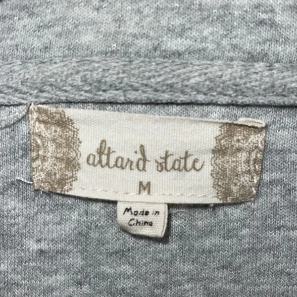 Altar’d State Women’s Reversed Sweatshirt Medium Gray Button Up Flannel Casual C - Image 5
