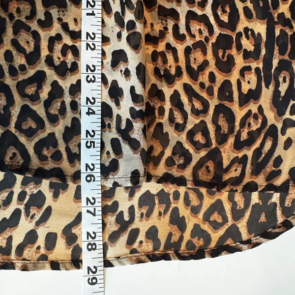 No Boundaries Leopard Print Sheer Blouse Women Large Brown Black Layer Tunic Top - Image 9