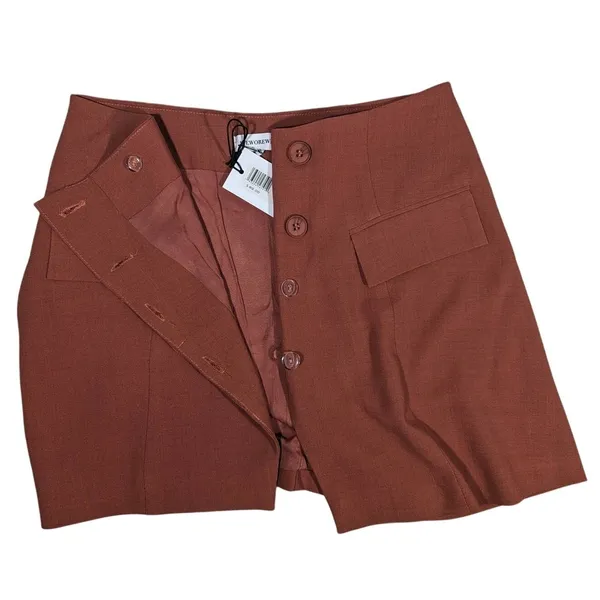 WeWoreWhat‎ Blazer Skirt Brown Button Front Asymmetrical A-Line Size S - Image 5