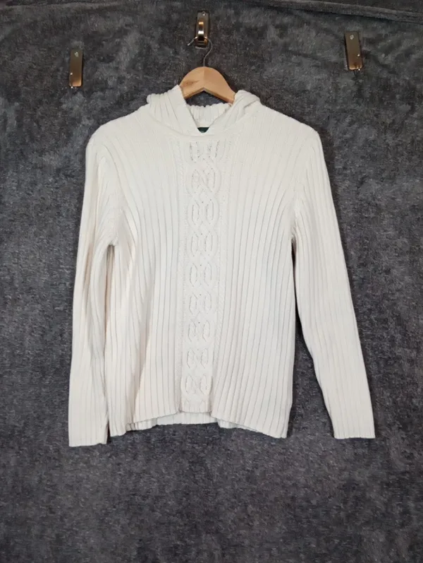 Lauren Ralph Lauren Women Cable Knit Cotton Fisherman Preppy Coatal Sweater M - Image 2