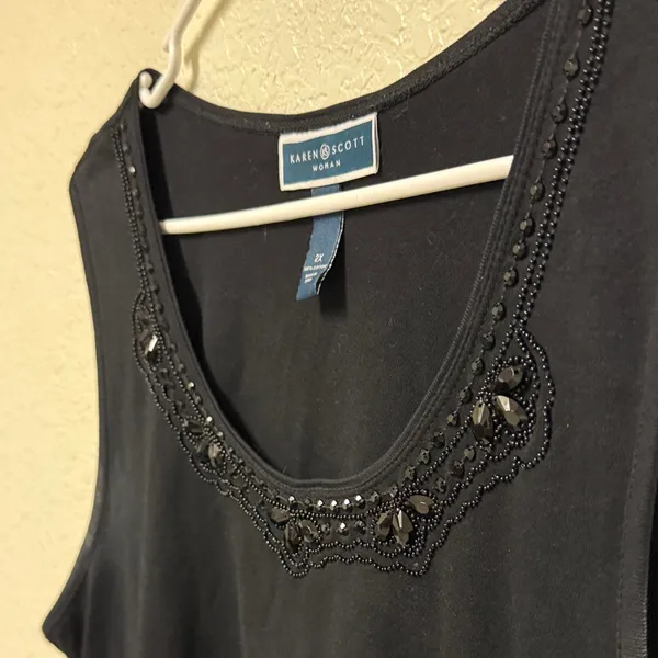 Karen Scott Women's Elegant Black Tank Top Size 2X - Image 7