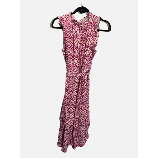 Who What Wear High Low Dress Womens Medium Pink‎ Batik Ruffle Sleeveless Resort - Image 6