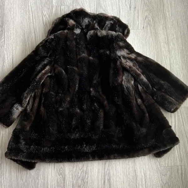 Vintage Grandella Black and Brown Faux Fur‎ - Image 8