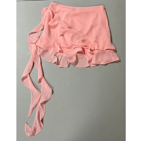 Pink Pastel Ruffle Y2K Mini Skirt Bottoms Size S 🎀✨ - Image 2
