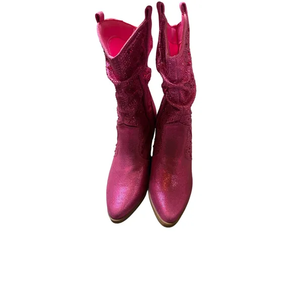 Sugar Kassandra 2 Pink Rhinestone Slouchy Boots - Image 2