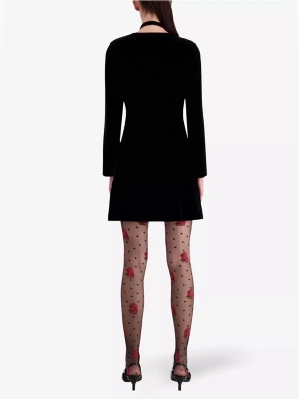 The Kooples Black Wrap Mini Dress - Image 2