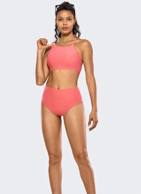 CRZ Yoga Women’s Upf 50+ High Waisted Bikini Bottom - Image 4
