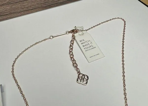 Kendra Scott Mabel Light Blue Rose Gold Tone Necklace Adjustable Length NWT - Image 7