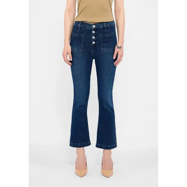 FRAME NWT Womens Size 29 29x27 Blue Le Bardot Cropped High-Rise Flared Jeans NEW - Image 6