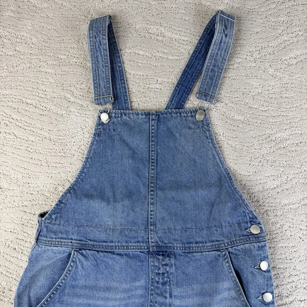 Women's Free People Size 4 Denim Overall Skirt Cut Off‎ - Image 2