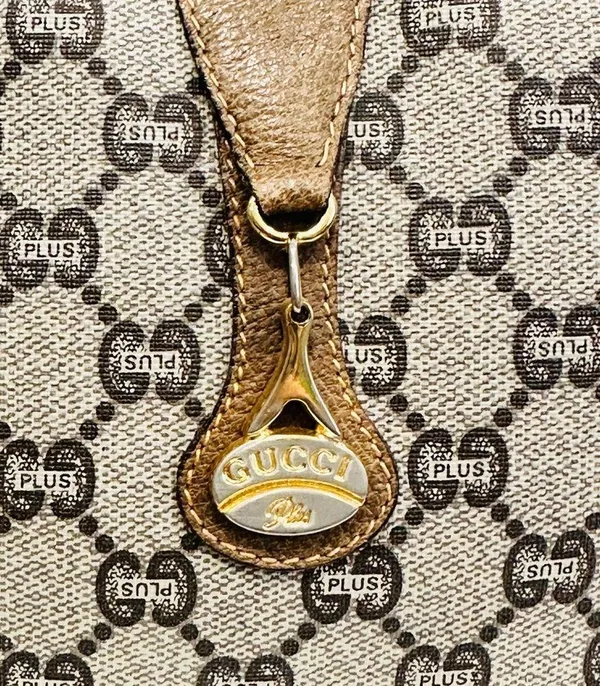 GUCCI PLUS GG Pattern Mini Shoulder Bag PVC Leather Brown ( Vintage) - Image 8