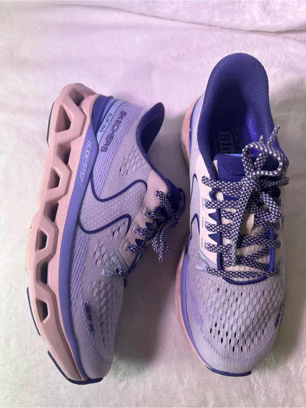 Skechers Glide-Step Athletic Shoes in Lavender and Light Pink - Image 5