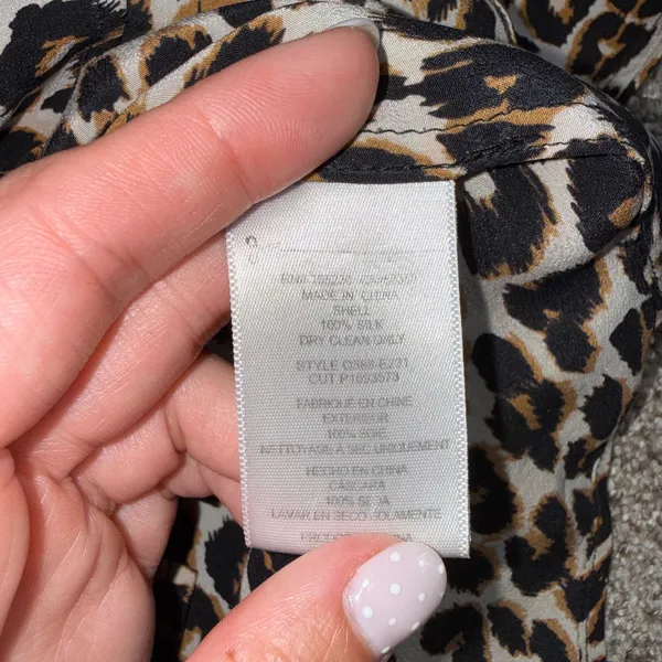 Equipment Silk Blouse Women Medium Leopard Print Excellent Animal Button Down - Image 3