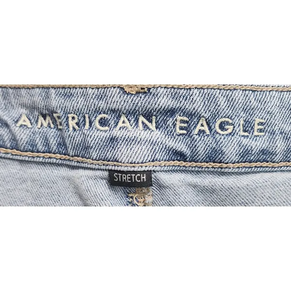 American Eagle Mom Jeans High Waisted‎ Light Wash Denim Stretch Womens 4 - Image 5