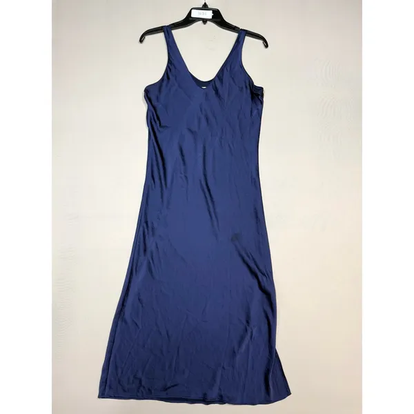 NIC +ZOE Day Gloss Bias Cut Tank Dress in Blue Size Small - Image 3