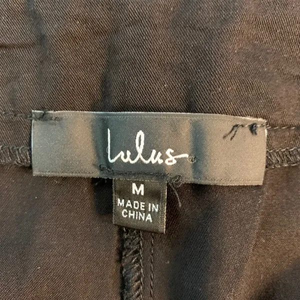 Lulus Black High Waisted‎ Wide Leg Pleated Rayon Trousers Pants Office Church M - Image 3