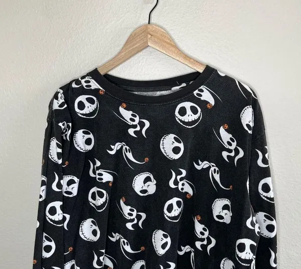 Disney The Nightmare Before Christmas Black Long Sleeve Top 2X Jack Skellington - Image 4