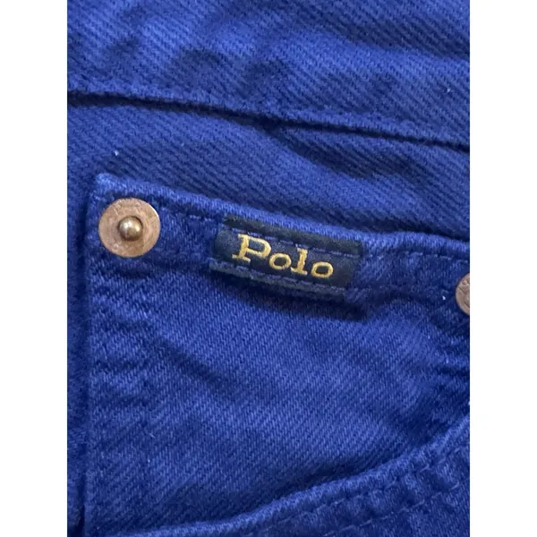 Polo Ralph Lauren Royal Blue‎ The Crosby Relaxed Denim Short Size 27 Cutoff - Image 4