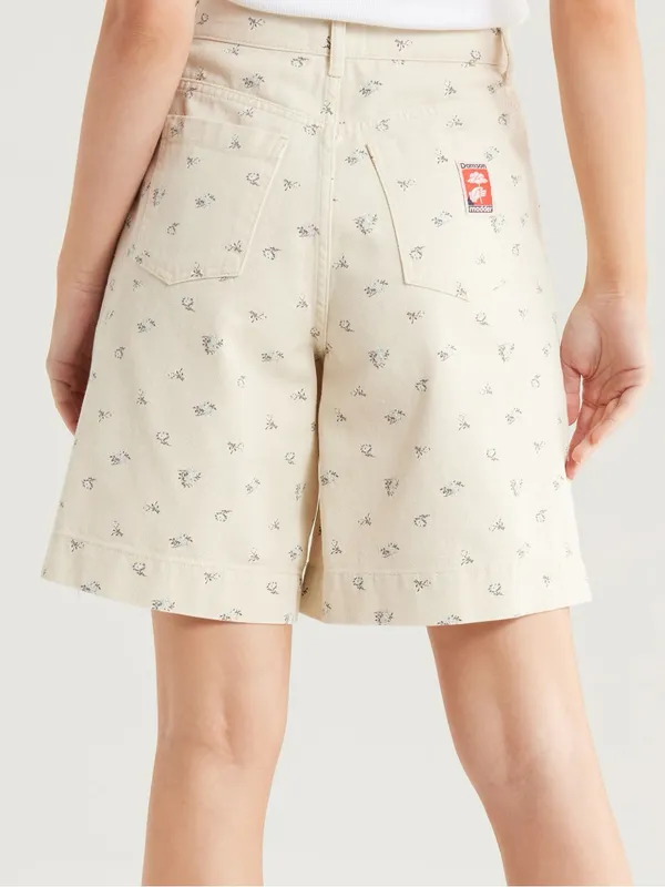 NWOT Damson Madder Anthropologie floral High waist denim Novah Shorts - Cream 8 - Image 4