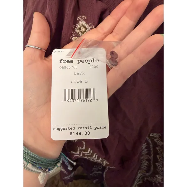 NWT Free People Arianna Embroidered Peasant Mini Tunic Top Bark Brown Boho - Image 8