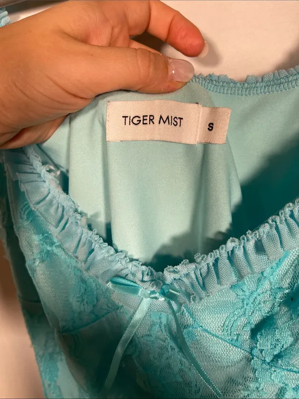 Tiger Mist Womens Deja Blue Lace Bodysuit Small - Image 3