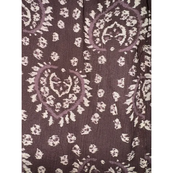 Gianni Bini Silk Boho Skirt Women's 12 Hippie Aztec Raw Hem Lightweight‎ ~Flaw - Image 6