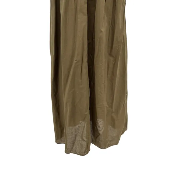 Boden Broderie Detail Midi Dress Eyelet Cotton Olive Green Size US 8P‎ Petites - Image 12