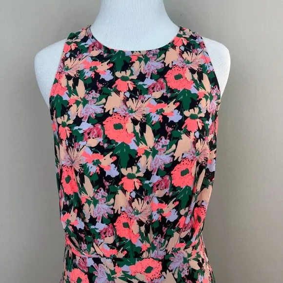 J Crew Mercantile Dress 2 Draped‎ Waist Floral Multicolor A-Line Sleeveless - Image 2