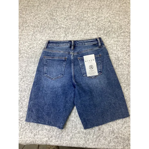 Risen Jeans Women XL Slouch Bermuda Shorts Tummy Control Distressed Medium Wash - Image 4