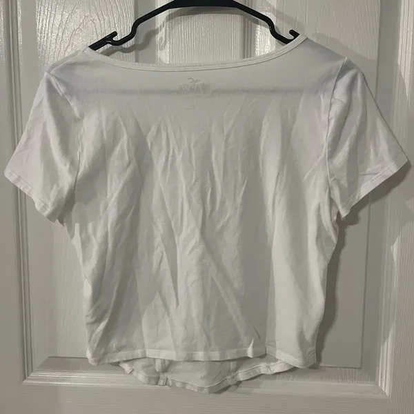 Hollister White Square Neck Cropped Corset Tee - Image 2