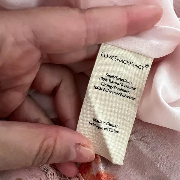 NWT LOVESHACKFANCY Serima Pink Floral Mini Dress Sz L - Image 7