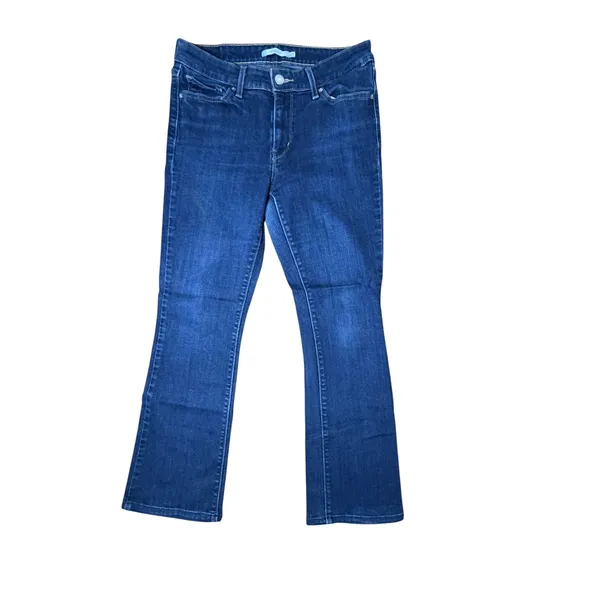 Levis 715 Bootcut Jeans Womens 29 Dark Wash Blue Denim Mid Rise Stretch 715-0001 - Image 3