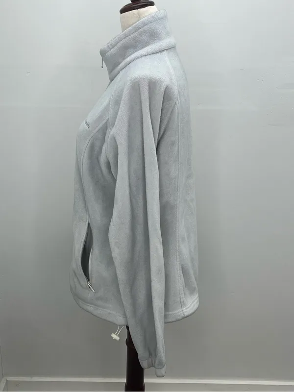 Columbia Sportswear Womens Gray Fleece Full Zip Active Outdoors Jacket Medium - Image 3