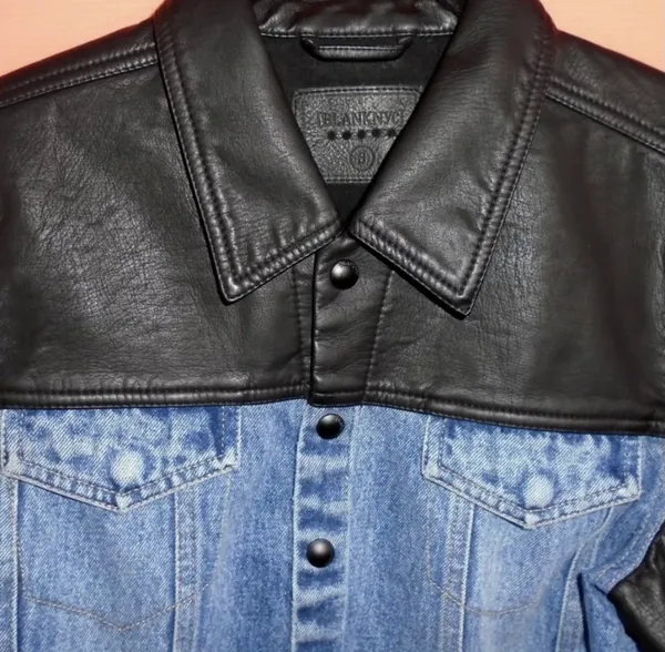 Blank NYC Faux Leather Denim Hybrid Jacket - Image 8